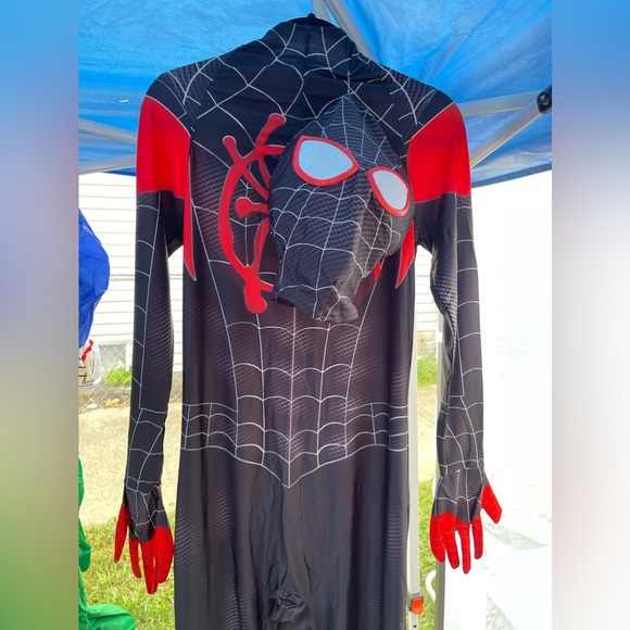Miles Morales Spider-Man Across the Spider-Verse Cosplay Costume Adult  Jumpsuit - Picture 4 of 10